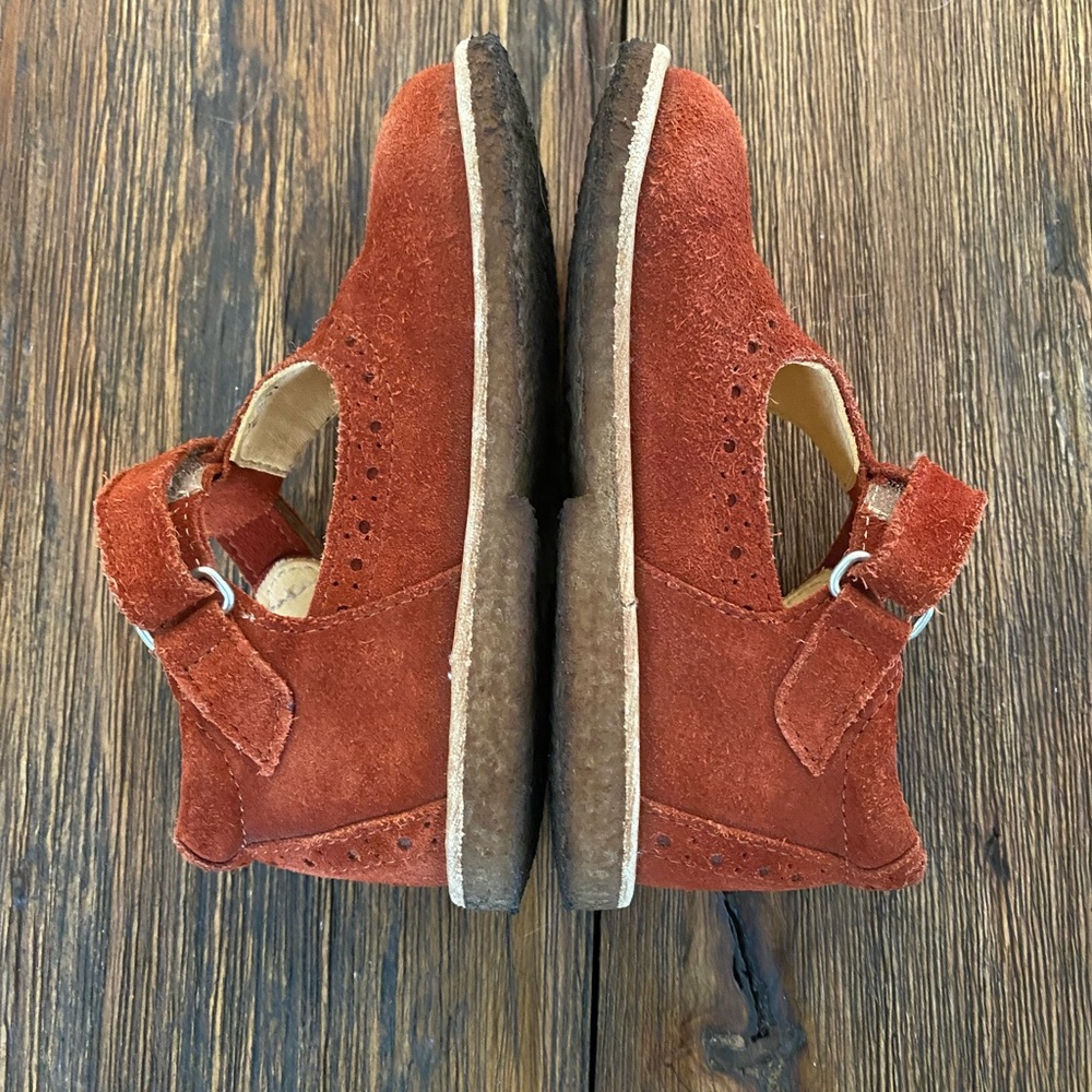 Angulus Rust Suede Mary Jane T-Strap Toddler Shoes - Picture 6 of 12
